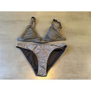 two tone gray HEAT   two piece swimsuit bikini size XL
